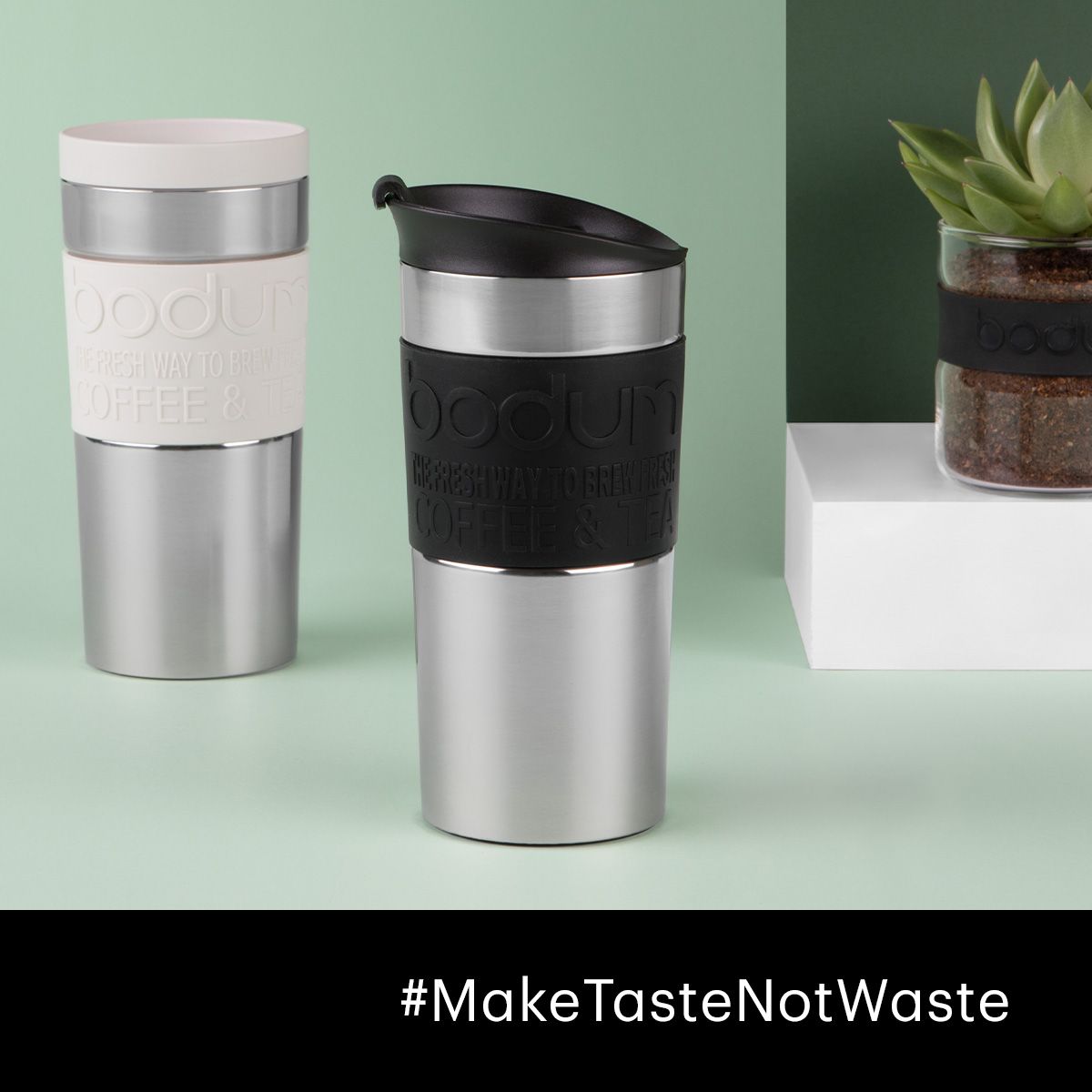 Bodum Travel Mug i svart og hvit