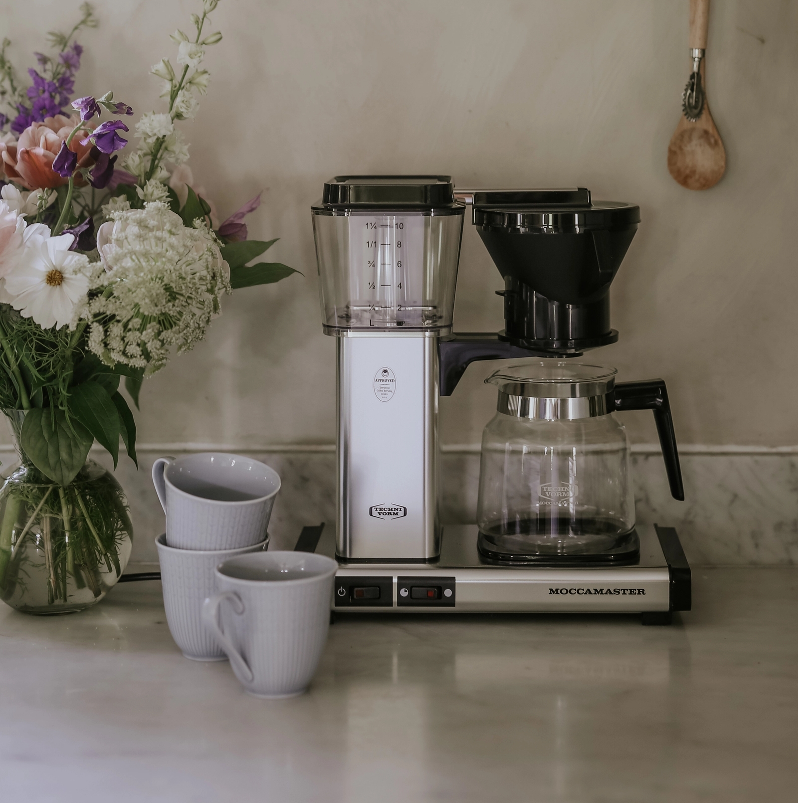 Kaffebryggare i silver Moccamaster