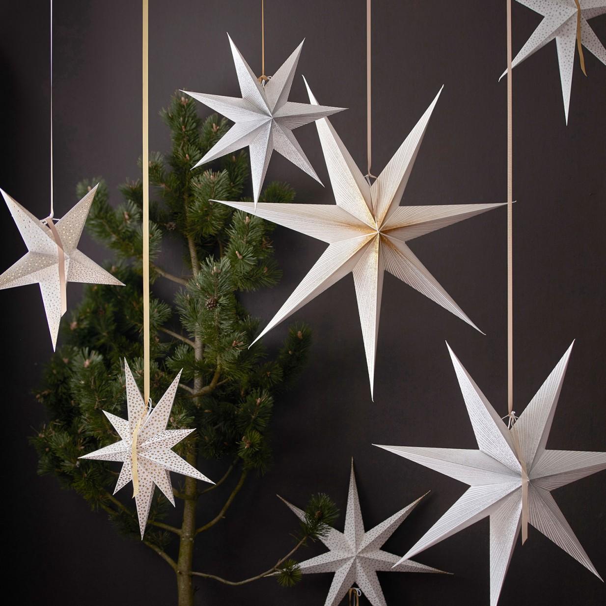 bungalow moonlight joulutähti valotähti paperinen joulutähti valkoiset tähdet