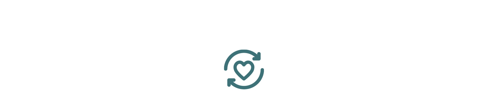 Teal heart icon with refresh arrows.