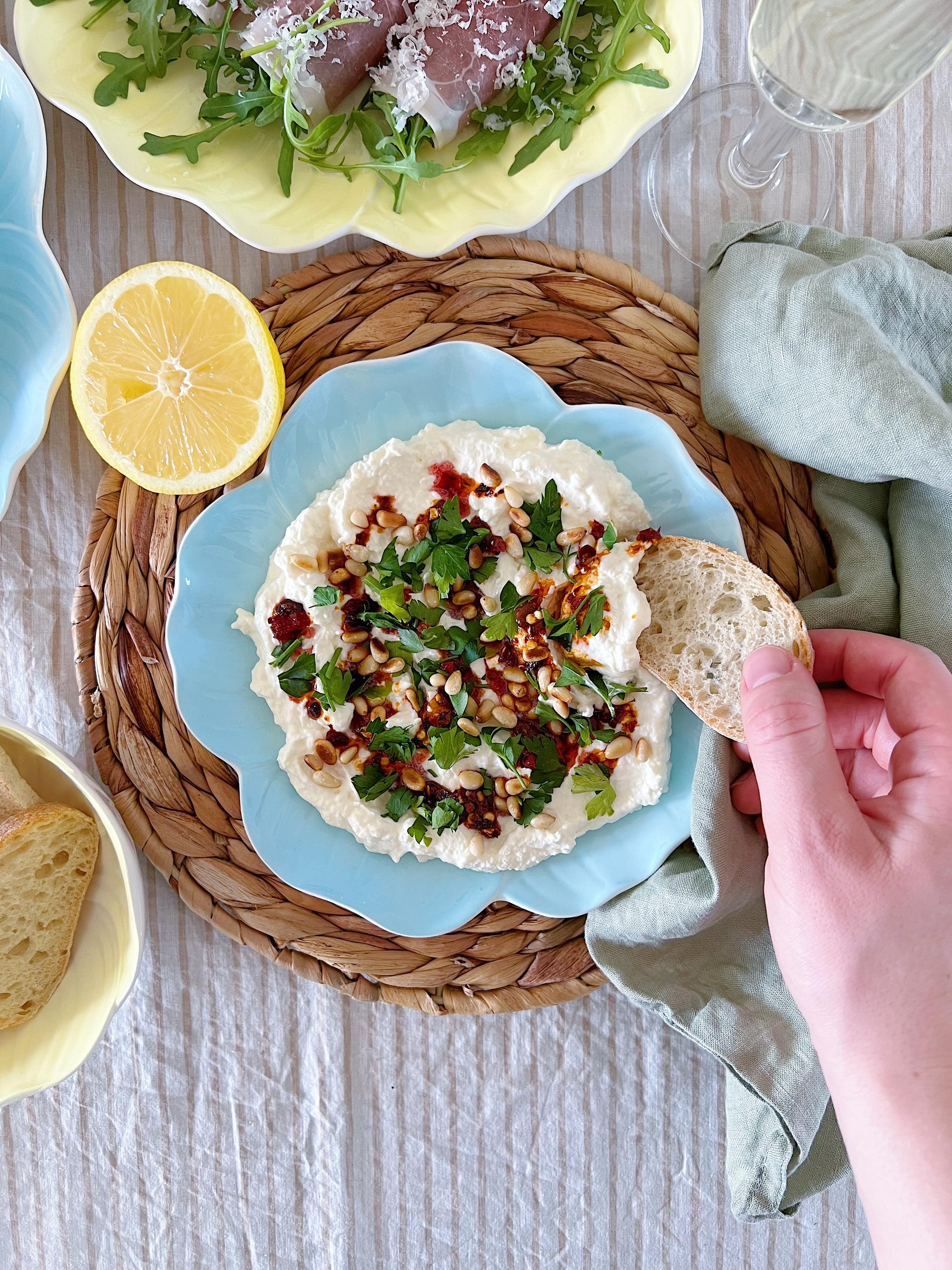 Vispet mozzarella-dipp