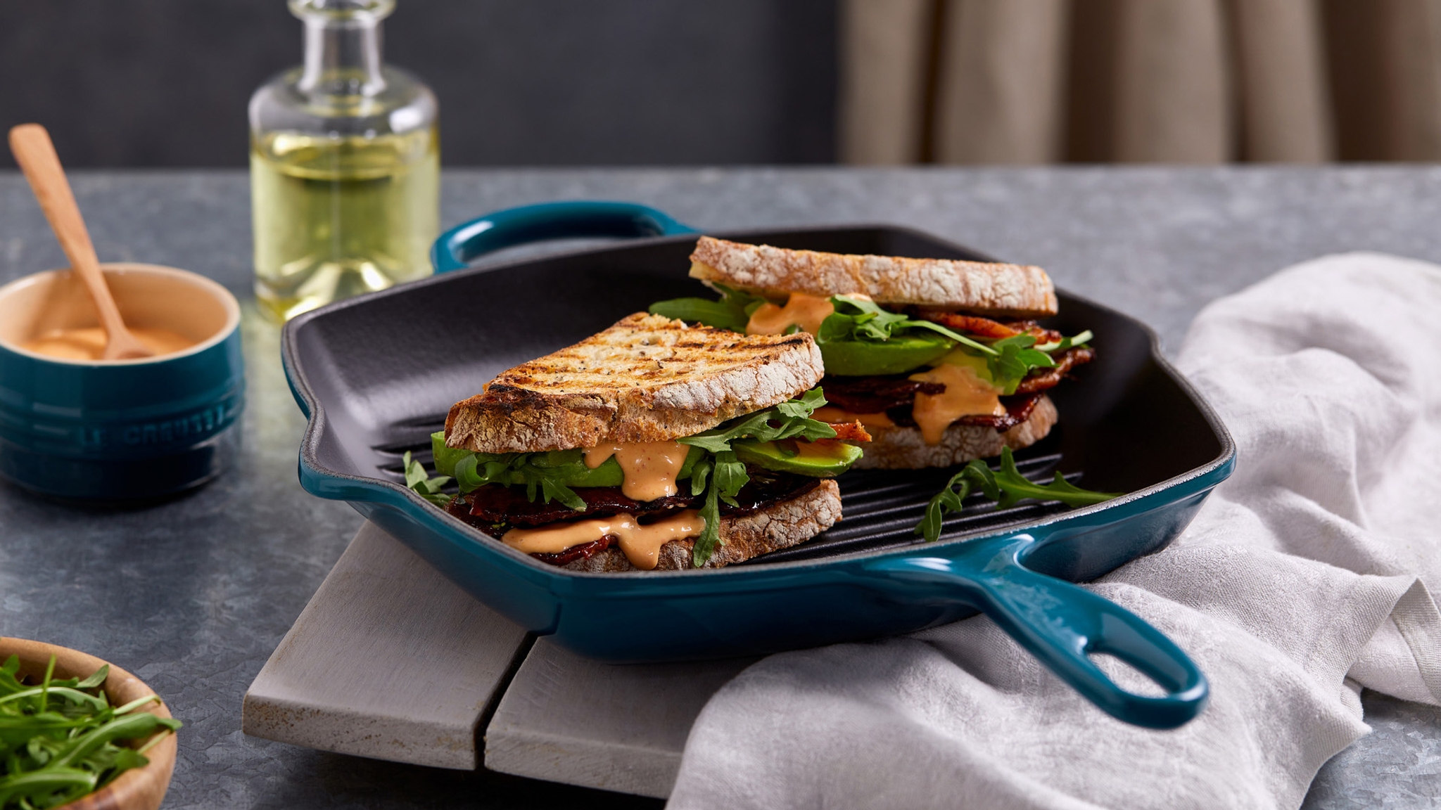  Grillpanne med grillet toast