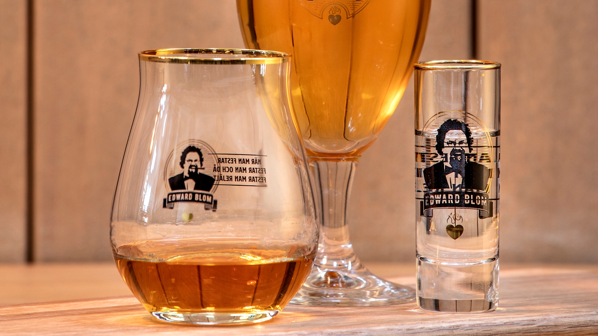 Edward Blom ölglas och shotglas 