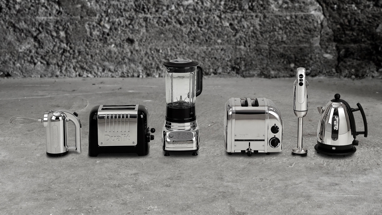 Dualit brødrister, håndmikser, vannkoker