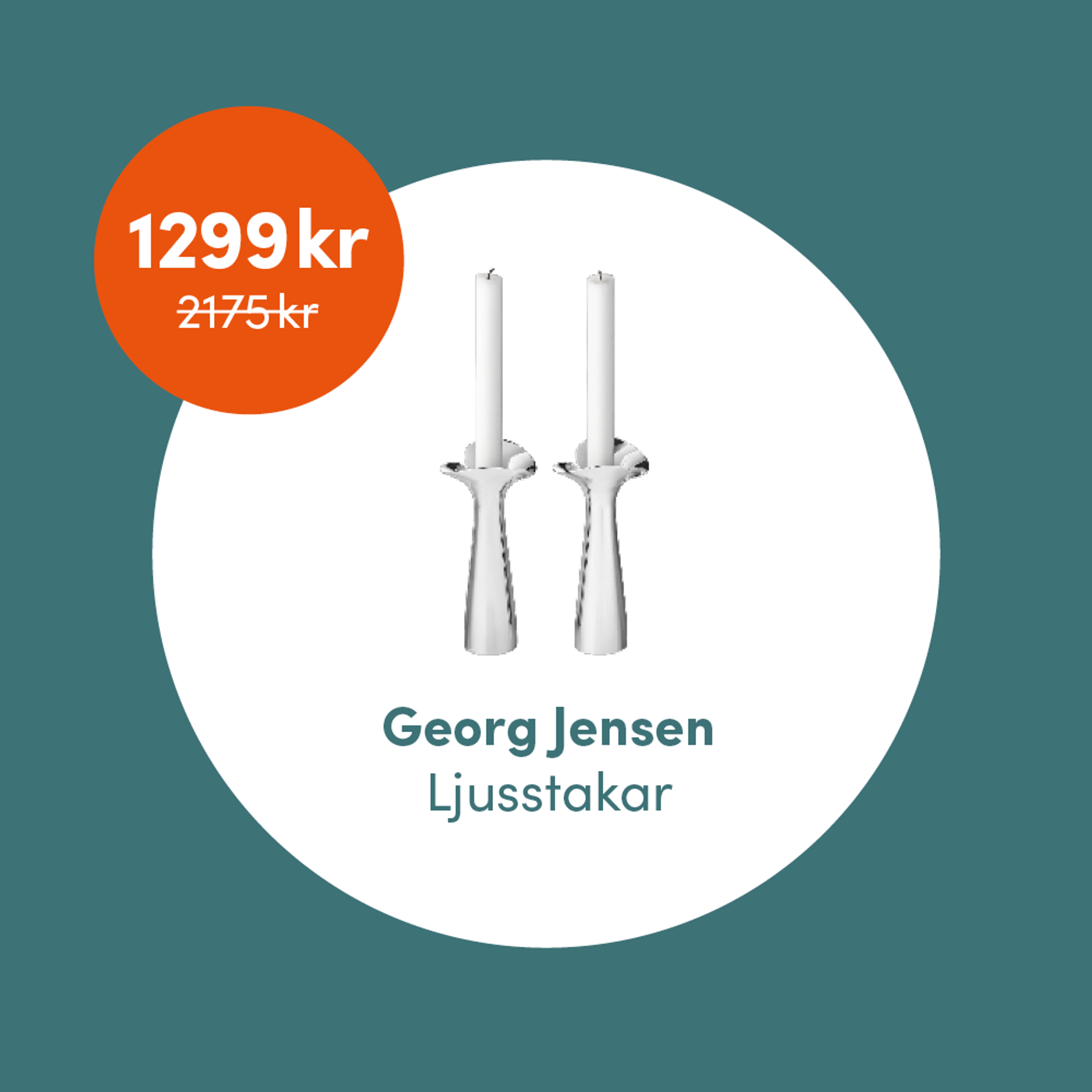 Medlemsklipp Georg Jensen ljusstake 2-pack för 1299 kr