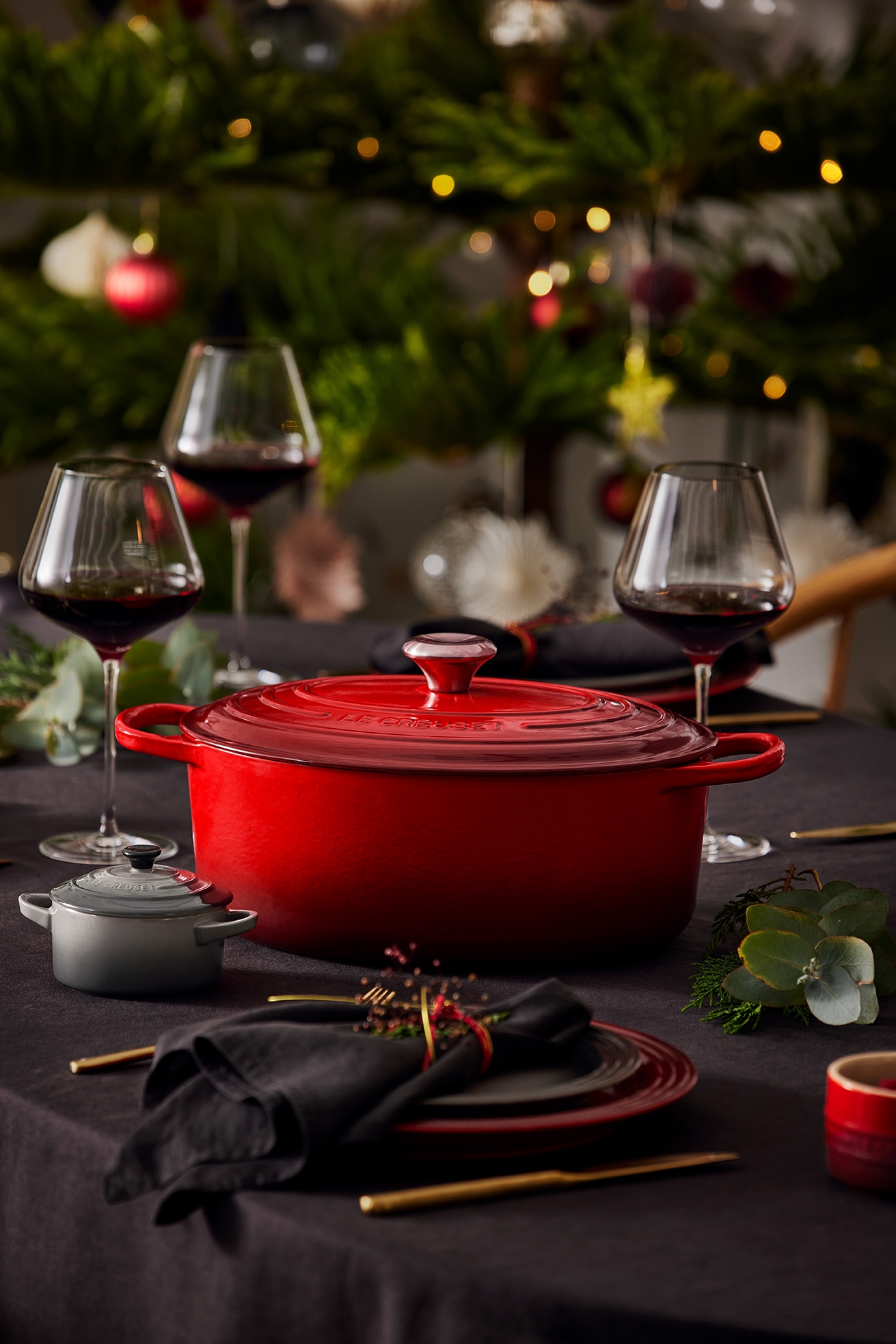 Le Creuset gjutjärnsgryta i rött p