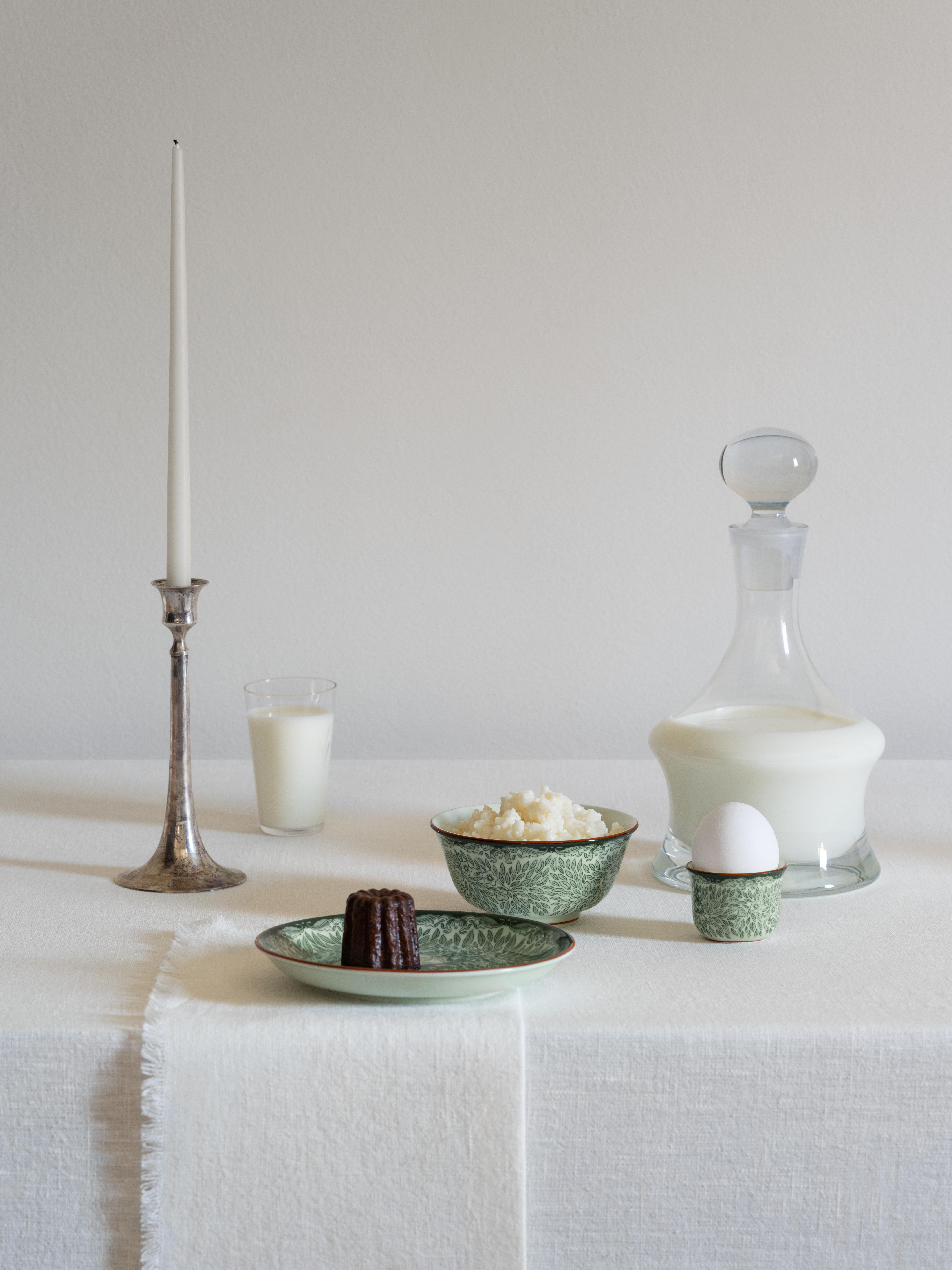 Ostindia Floris Grön äggkopp, skål & assiett