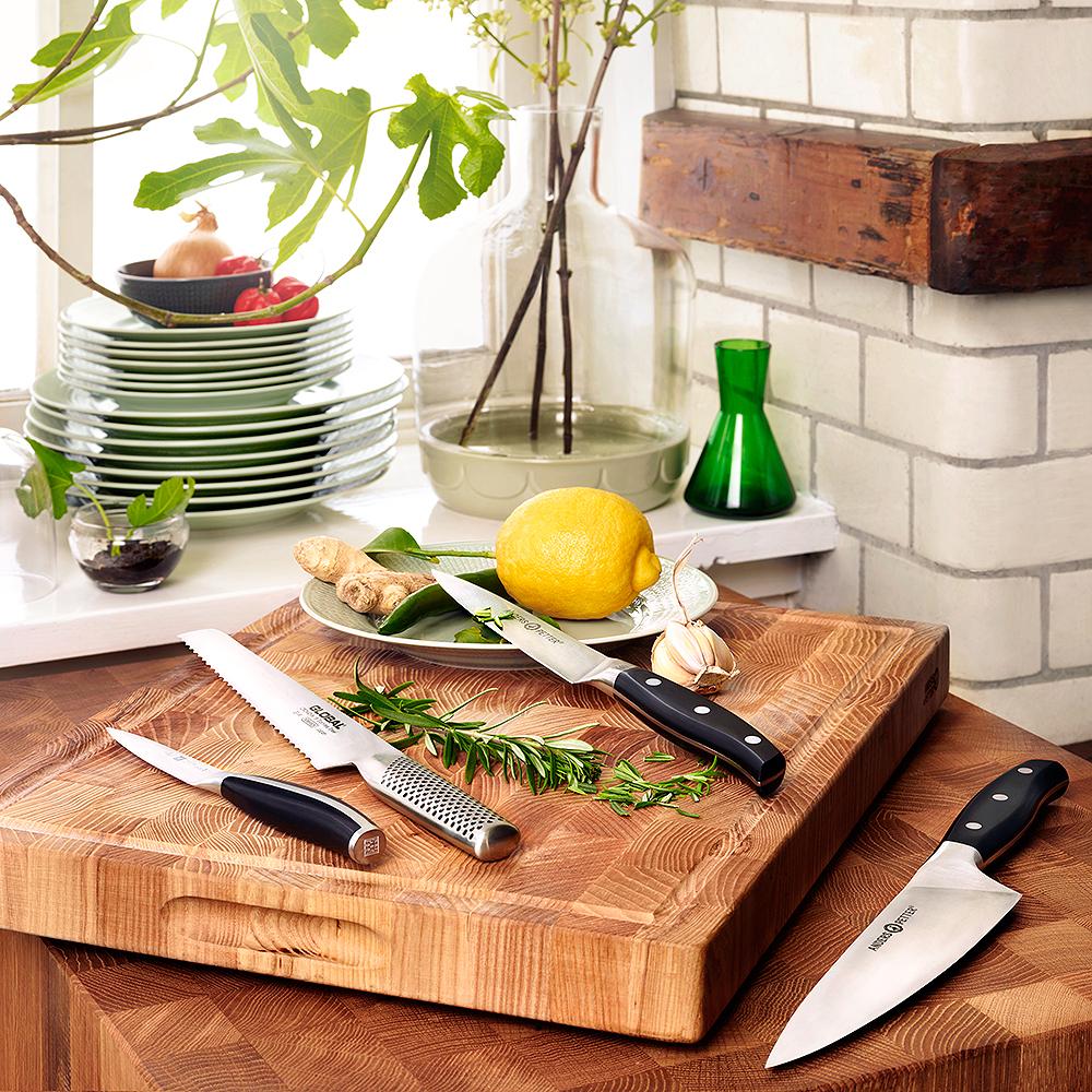 Anders petter keittiöveitset puinen leikkuulauta ruoanlaitto keittiövälineet ruostumaton teräs