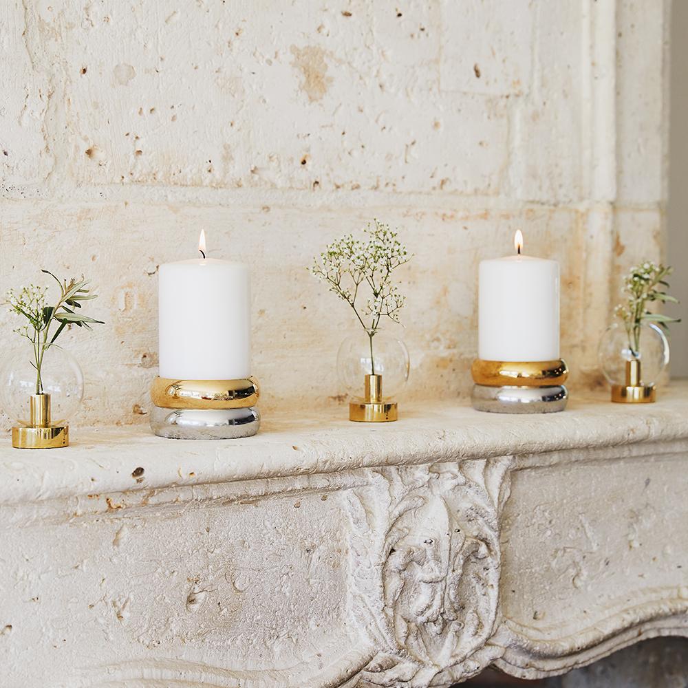 Klong marriage orbis kynttilänjalka pöytäkynttilät maljakko leikkokukat