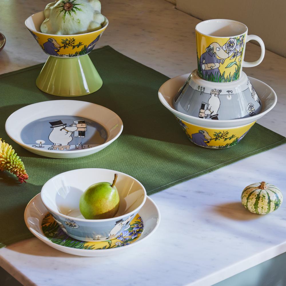 Muumit muumimukit muumipappa ja hemuli muumimaailma kulhot ja lautaset  tove jansson