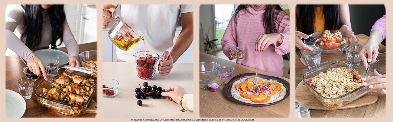 Pyrex behållare med kakor och sugrör