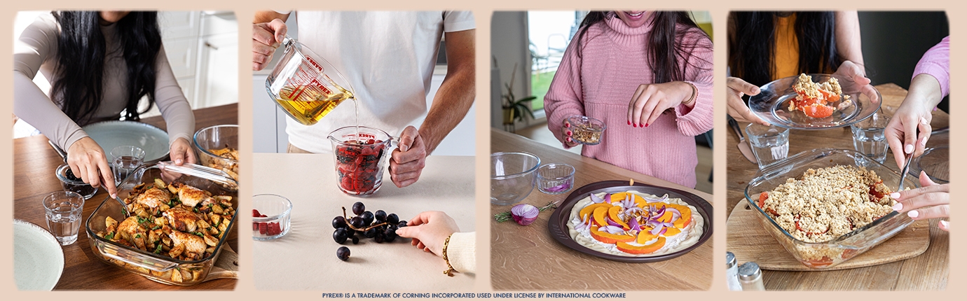 Pyrex behållare med kakor och sugrör
