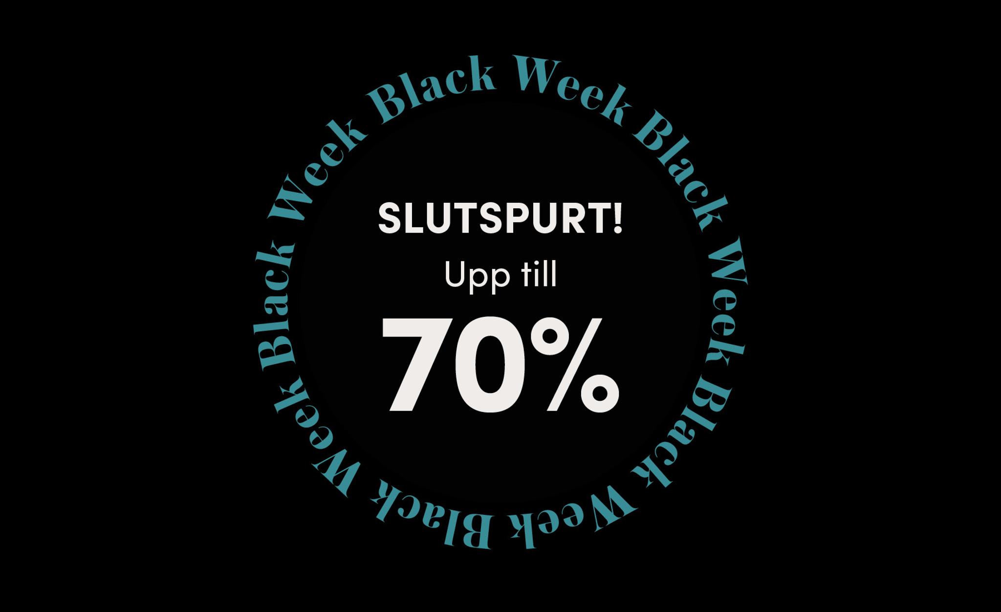 Black week erbjudanden: upp till 70% på black week