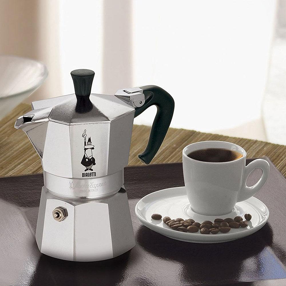 Bialetti Moka express Mutteripannu Ruostumaton teräs Musta Kahvitauko Espresso Kahvipavut