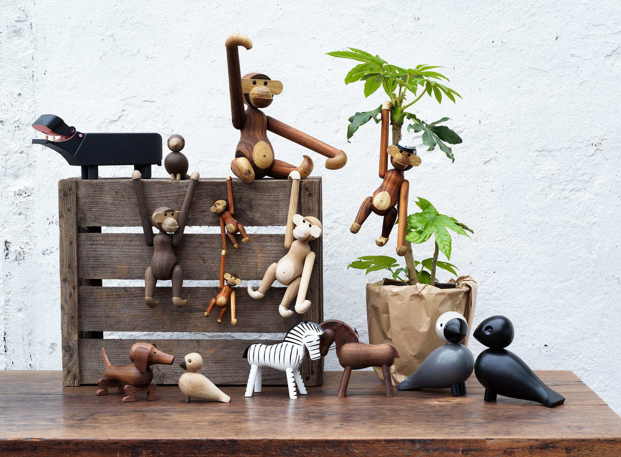 Kay bojesen apina puulelut apinat mäyräkoira linnut seepra hevonen puuhevonen koristeet lelut