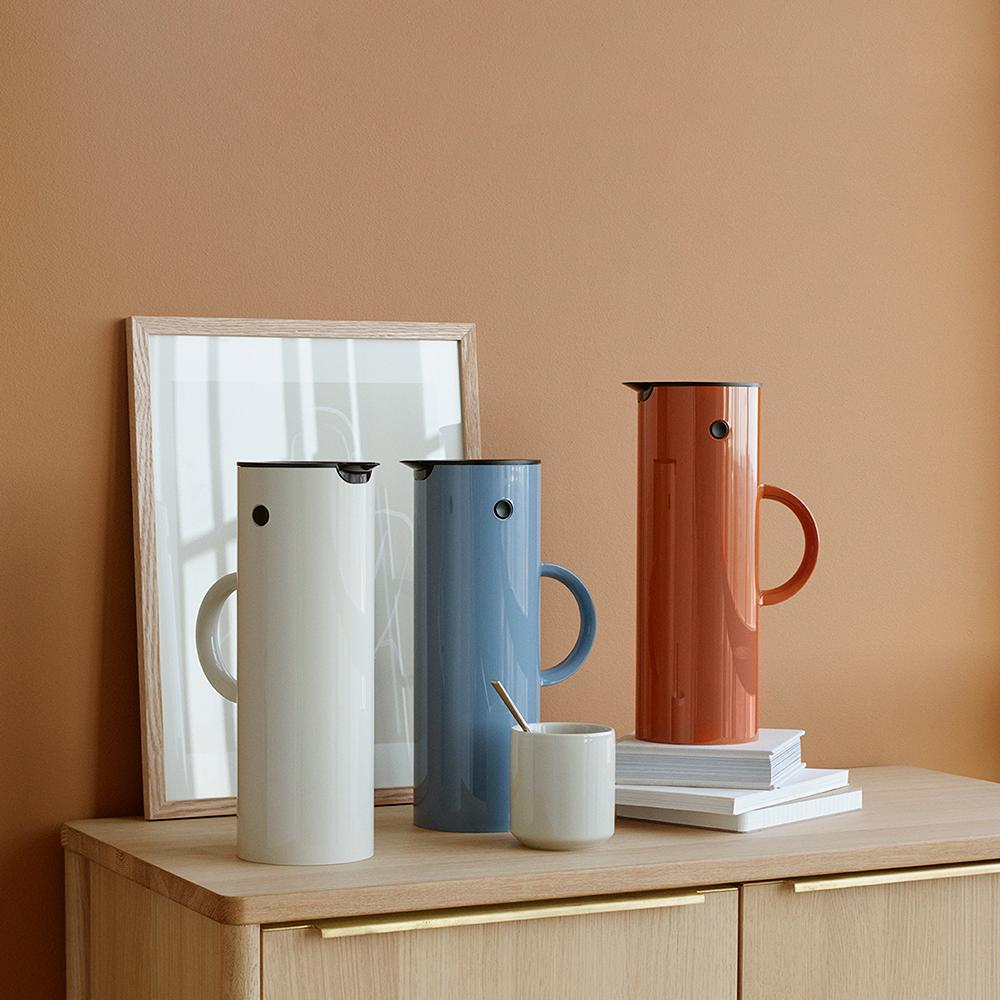 Stelton termoskannu EM77 valkoinen sininen oranssi