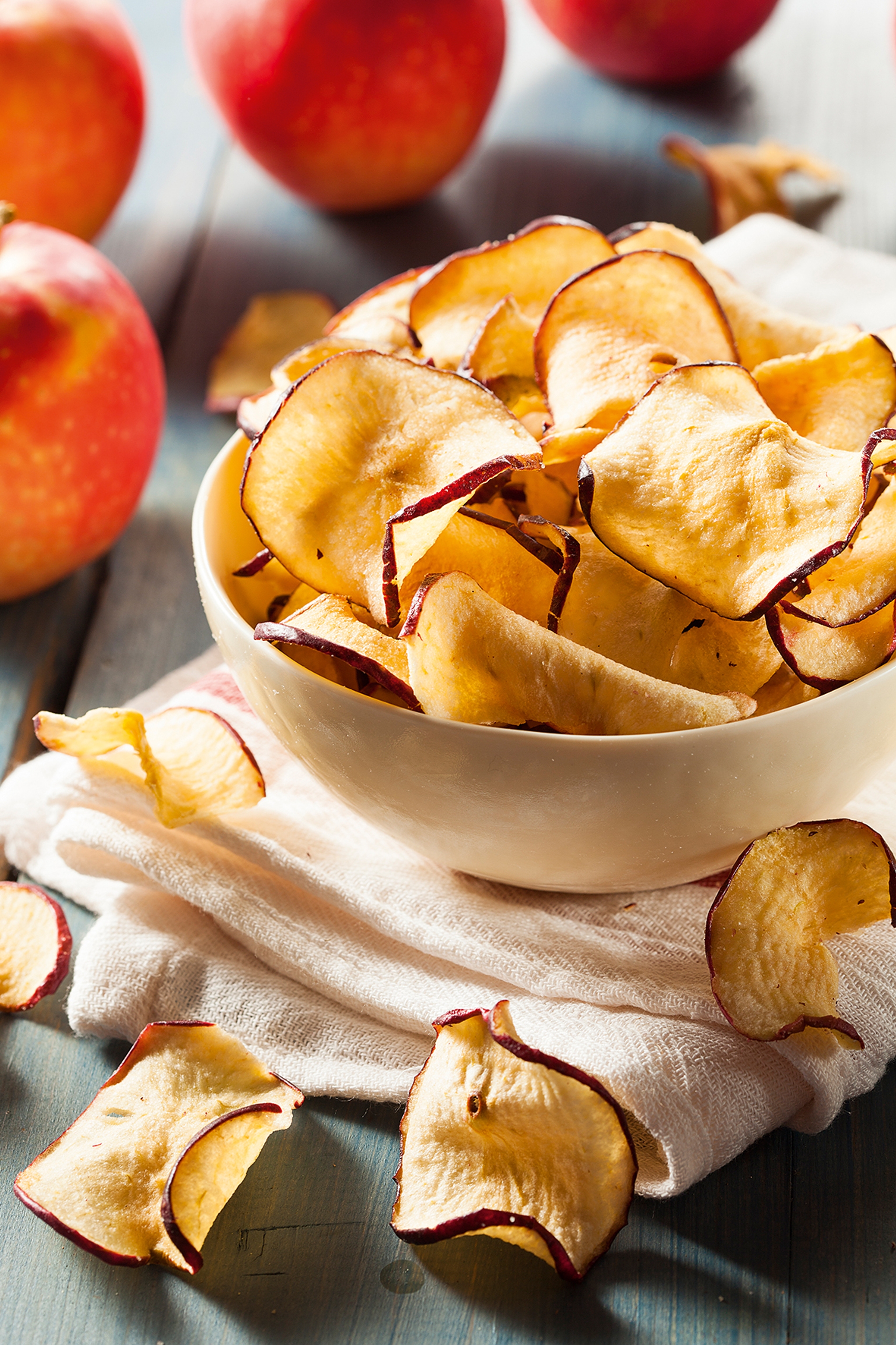 Chipsskål med tynne eplechips