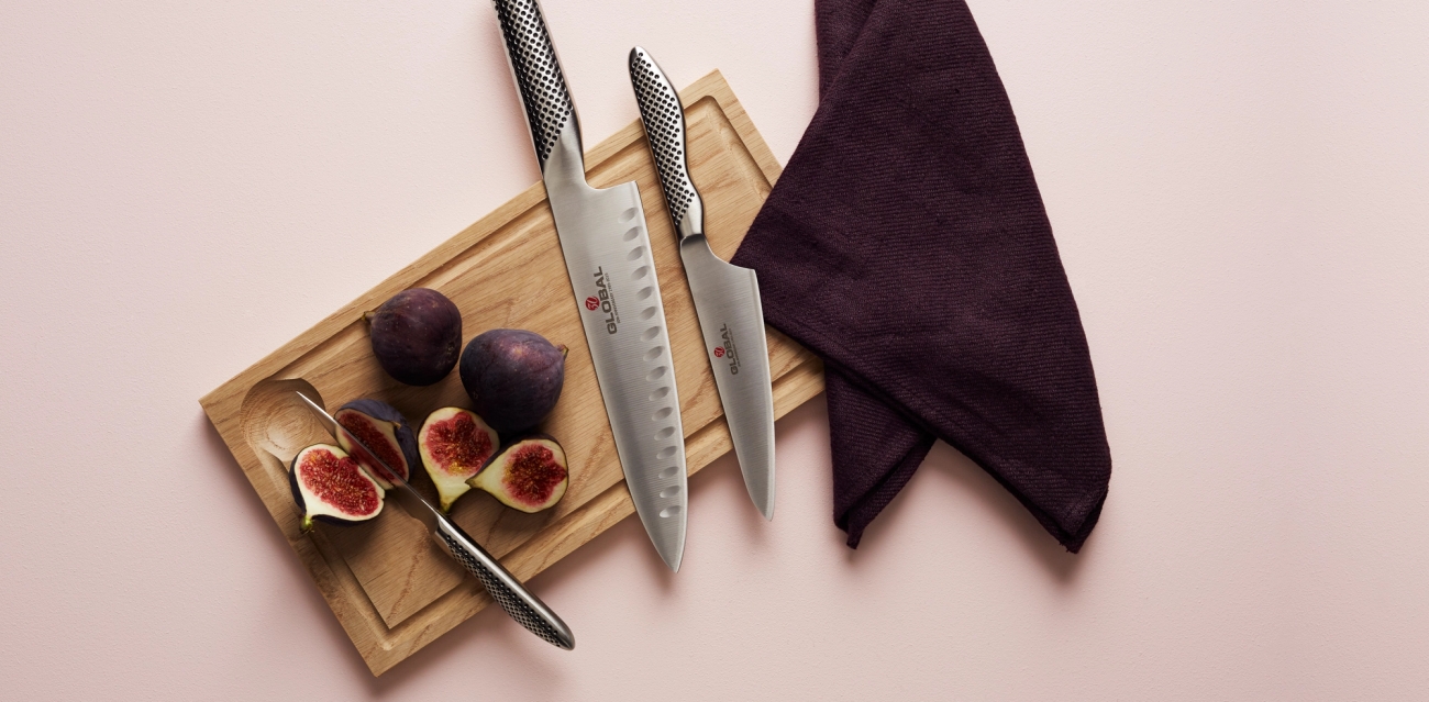 Global veitset global knives kokkiveitsi vihannesveitsi kuorimaveitsi leikkuulauta