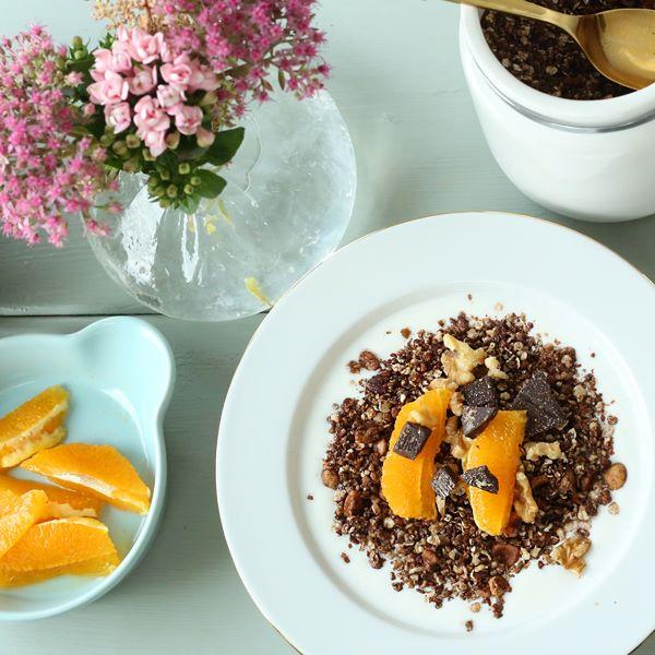 Sjokoladegranola med smak av appelsin og kaffe