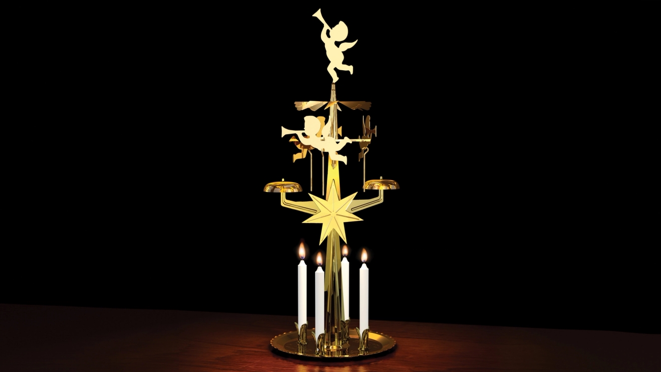 Englespill med engler og lys