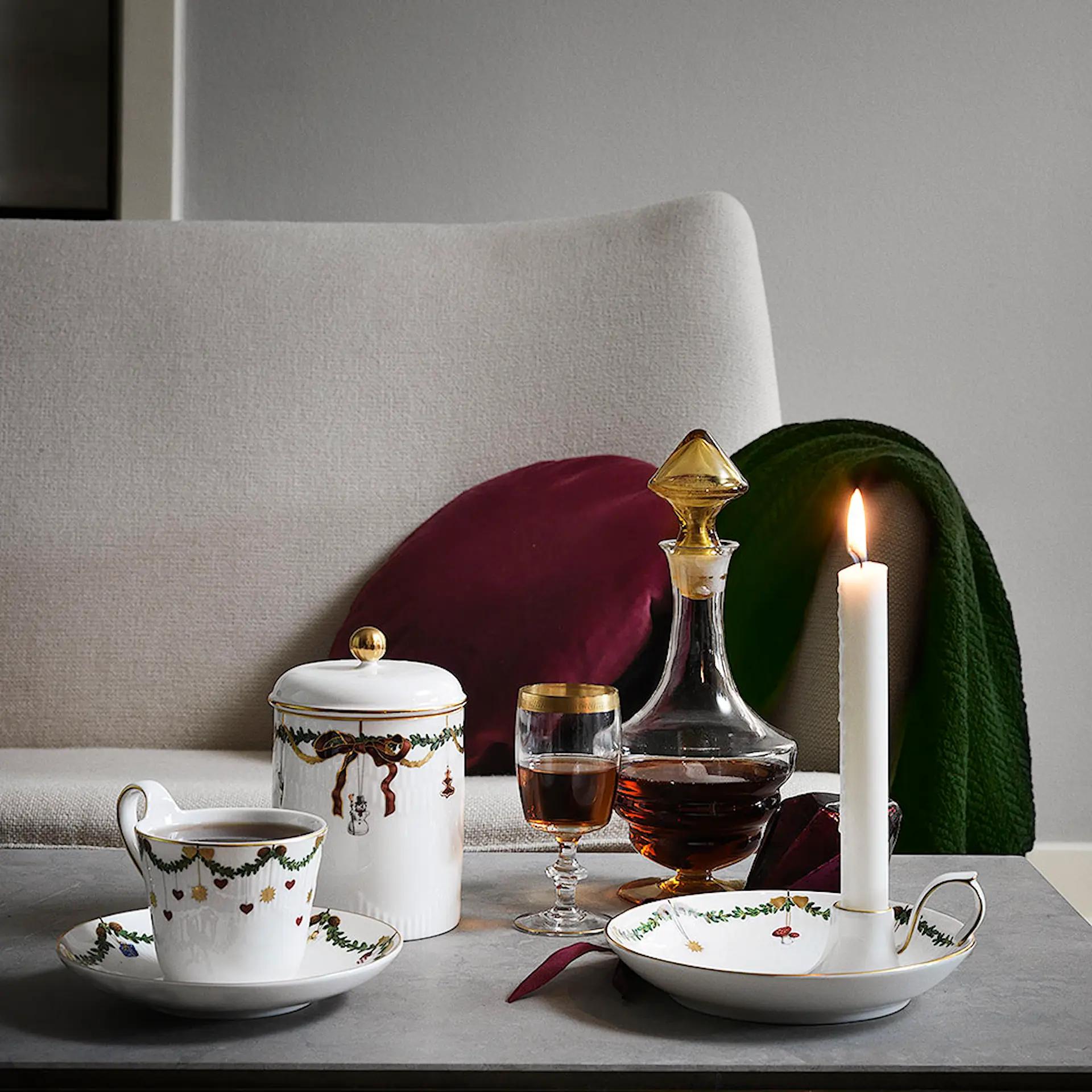 Royal Copenhagen astiat jouluastiasto lautanen, muki, purkki, kynttilänjalka, glögilasi
