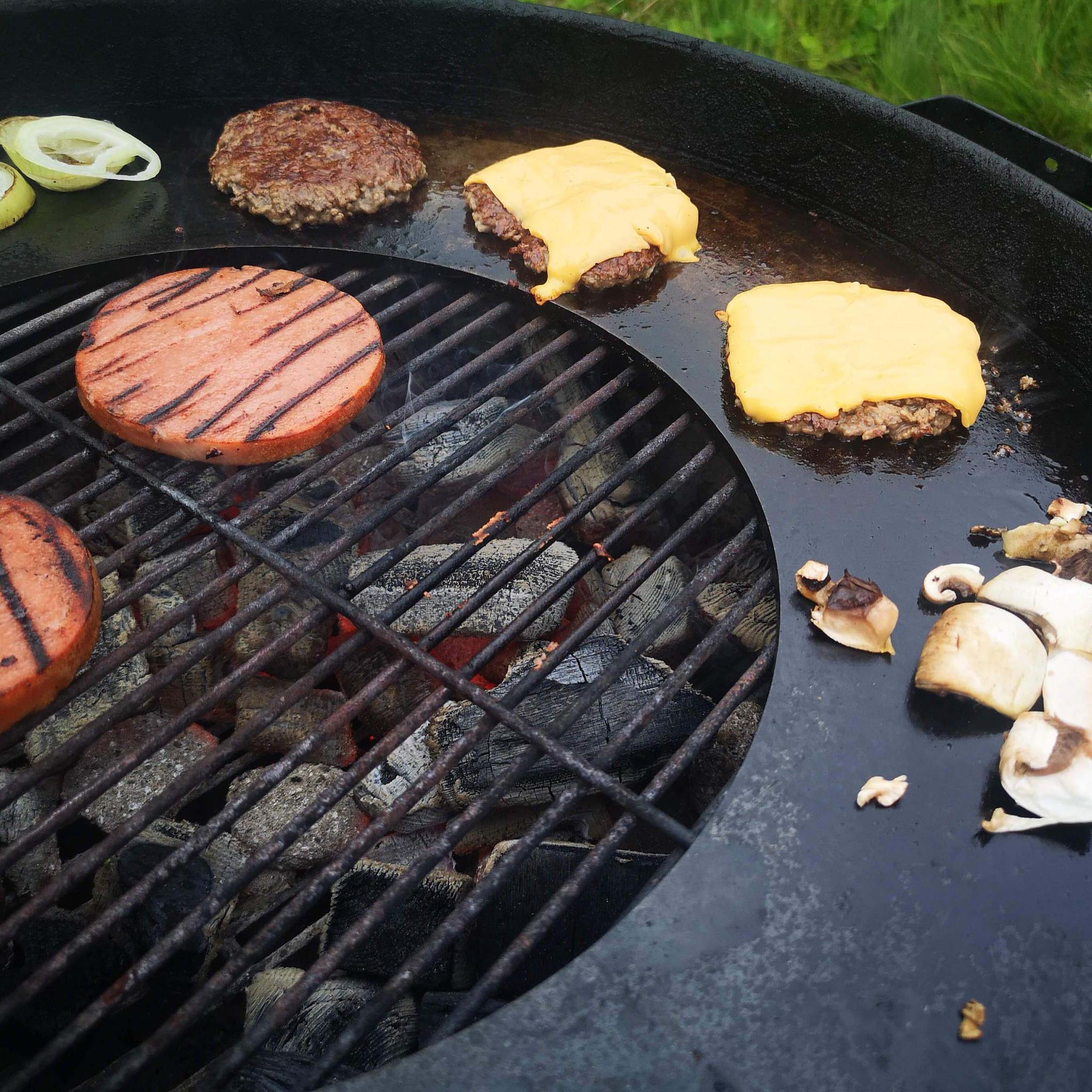 Stekhäll med hamburgare