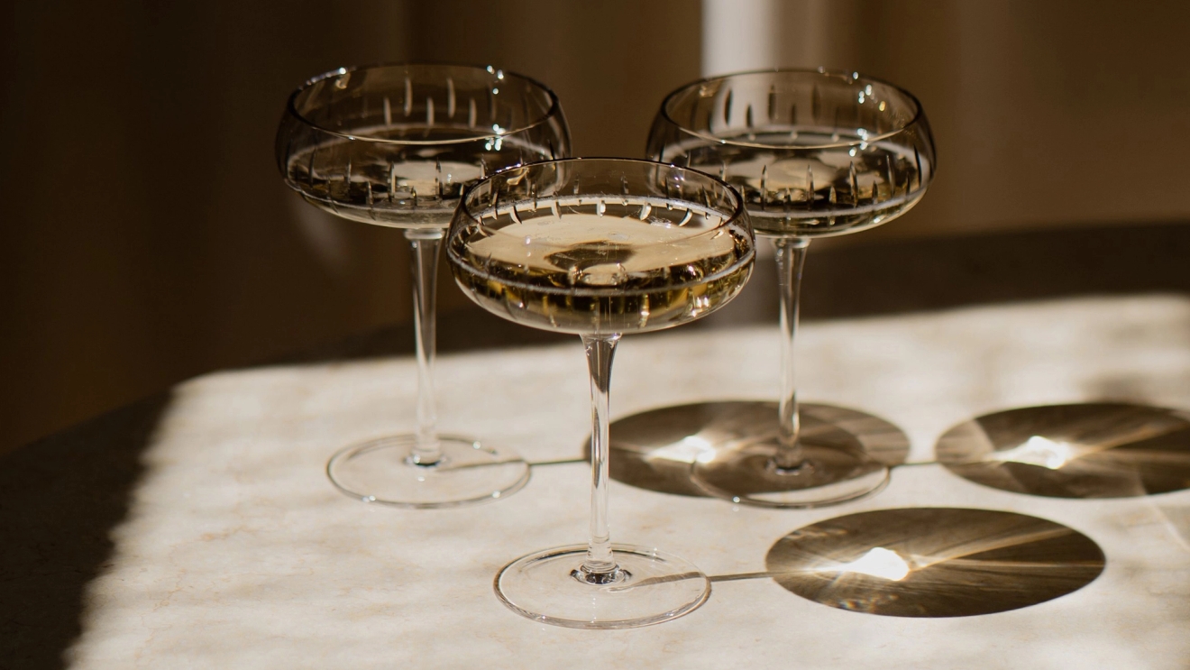 Louise Roe Copenhagen Crystal Glass Champagne Coupe Klar