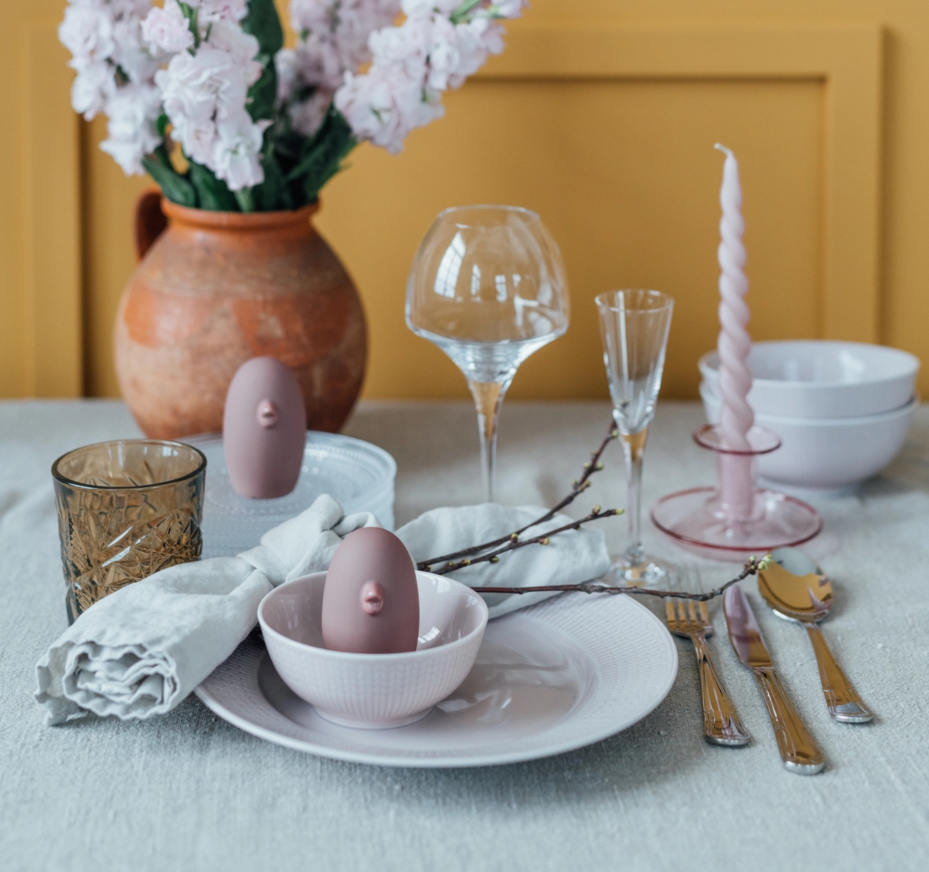 Orrefors snapsglas från Intermezzo på påskbord