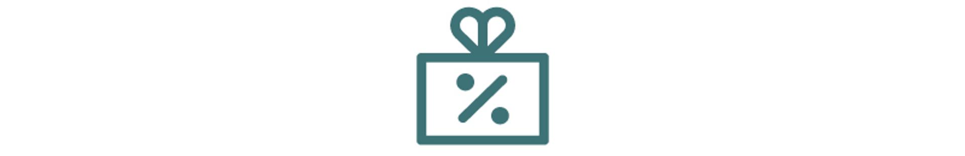 Discount gift icon.