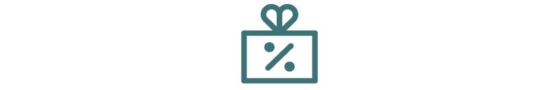 Discount gift icon.