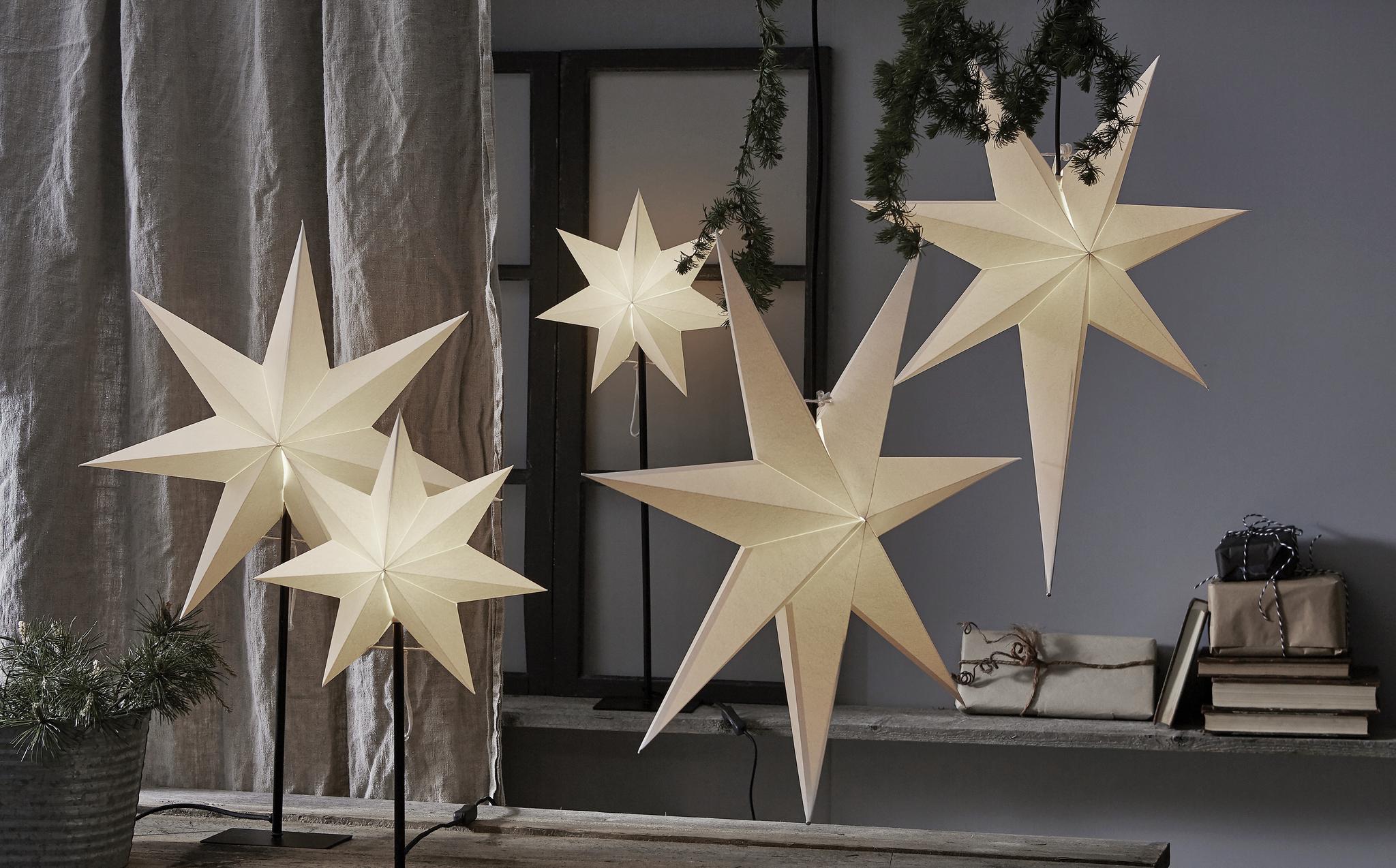 Valkoiset joulutähdet valkoinen joulutähti iso valotähti joulutähti paperista