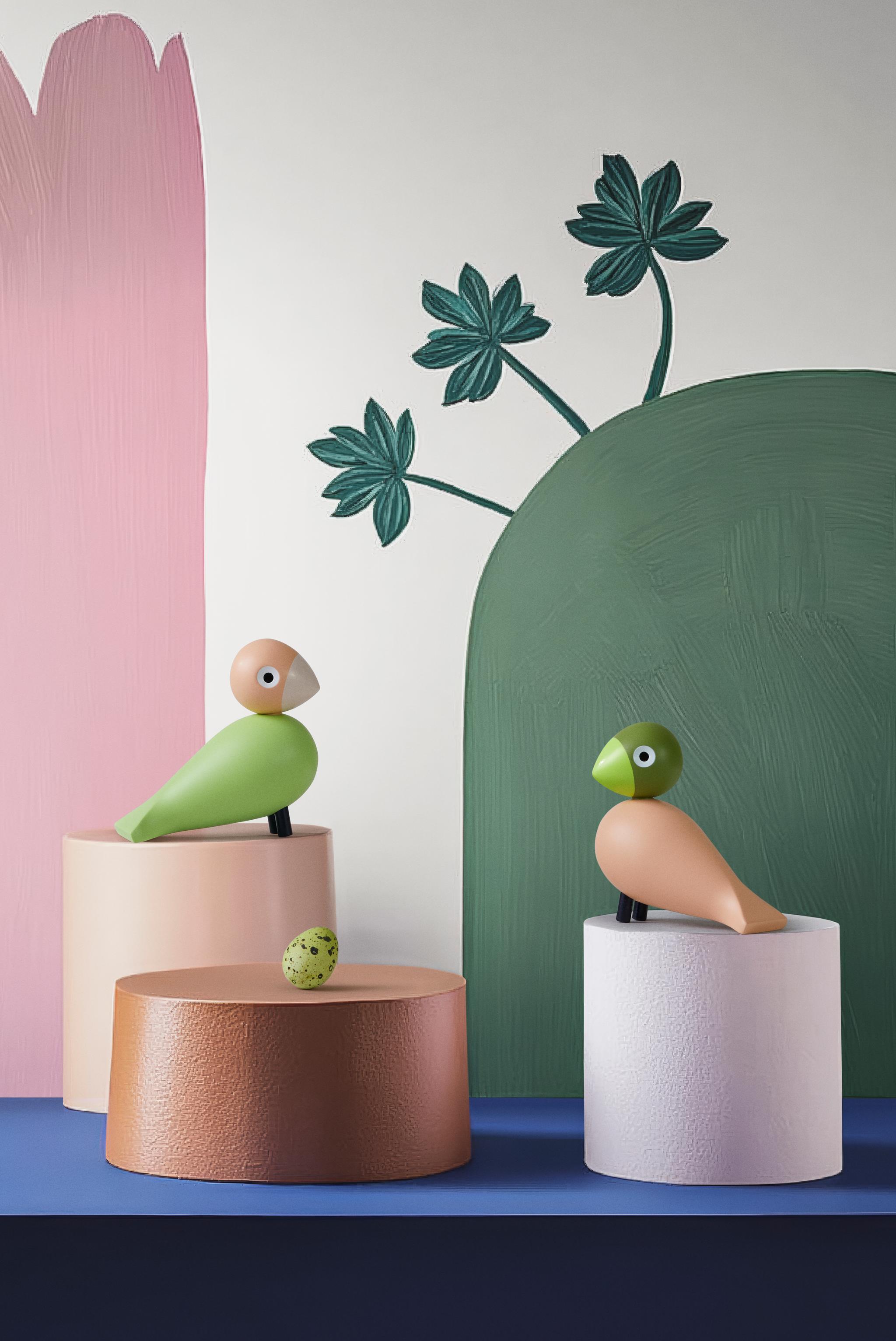 Kay Bojesen Love birds i pastelliga färger