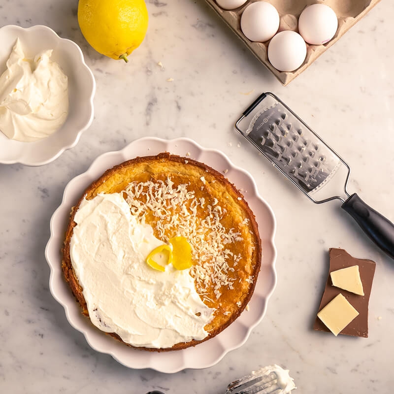 Citronkladdkaka med vit choklad