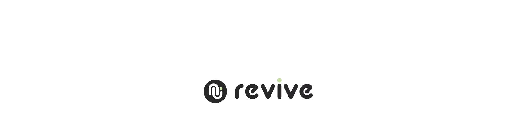 Revive logo featuring a stylized 'n' in a black circle.