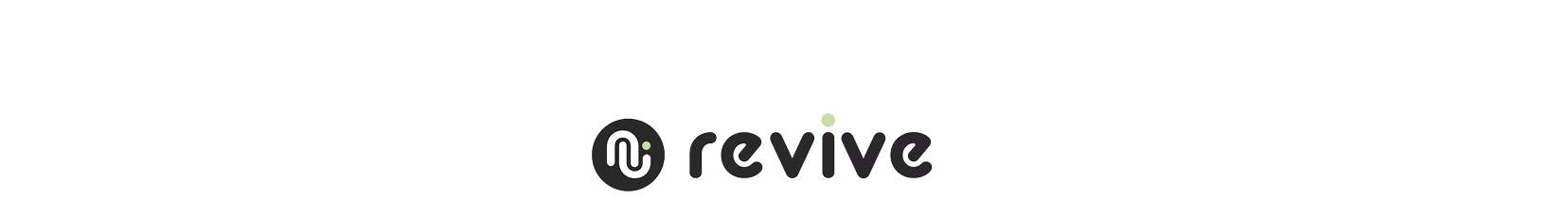 Dark grey Revive logo featuring a stylized R icon and a green dot above the 'i'.