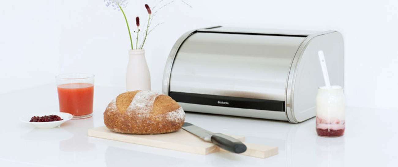 Brødboks i rustfritt stål