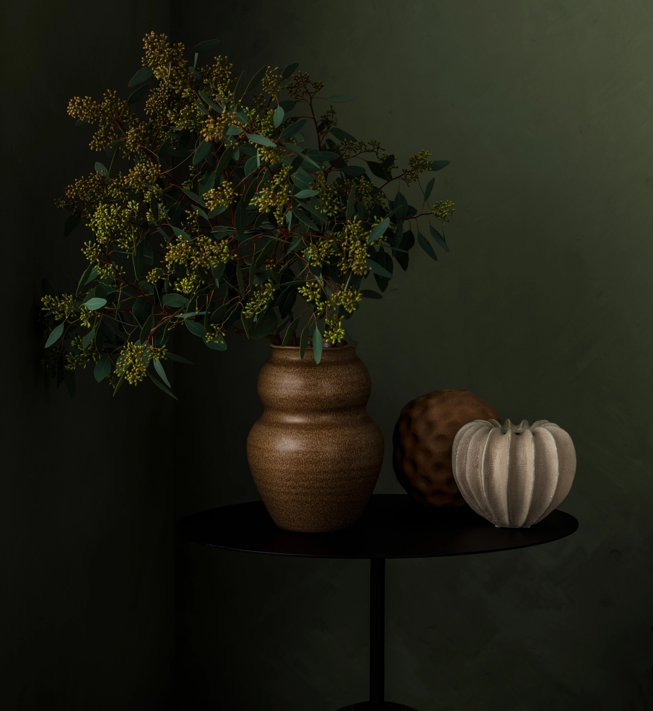 dark picture with brown vase