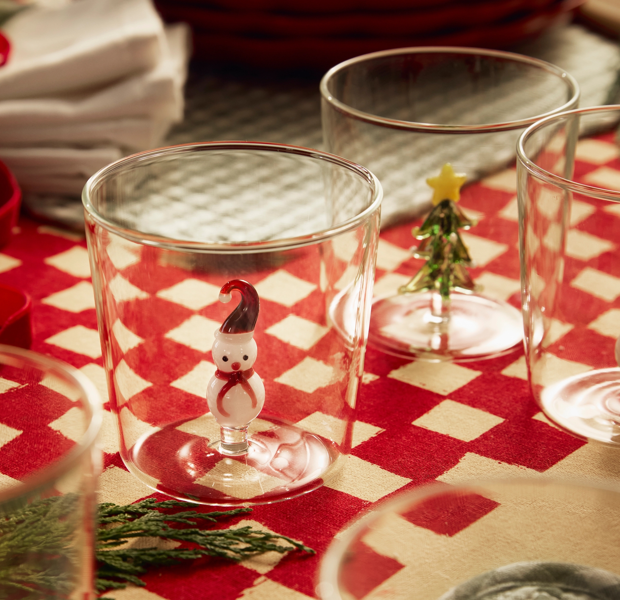 Juleglass, drikkeglass med julemotiv