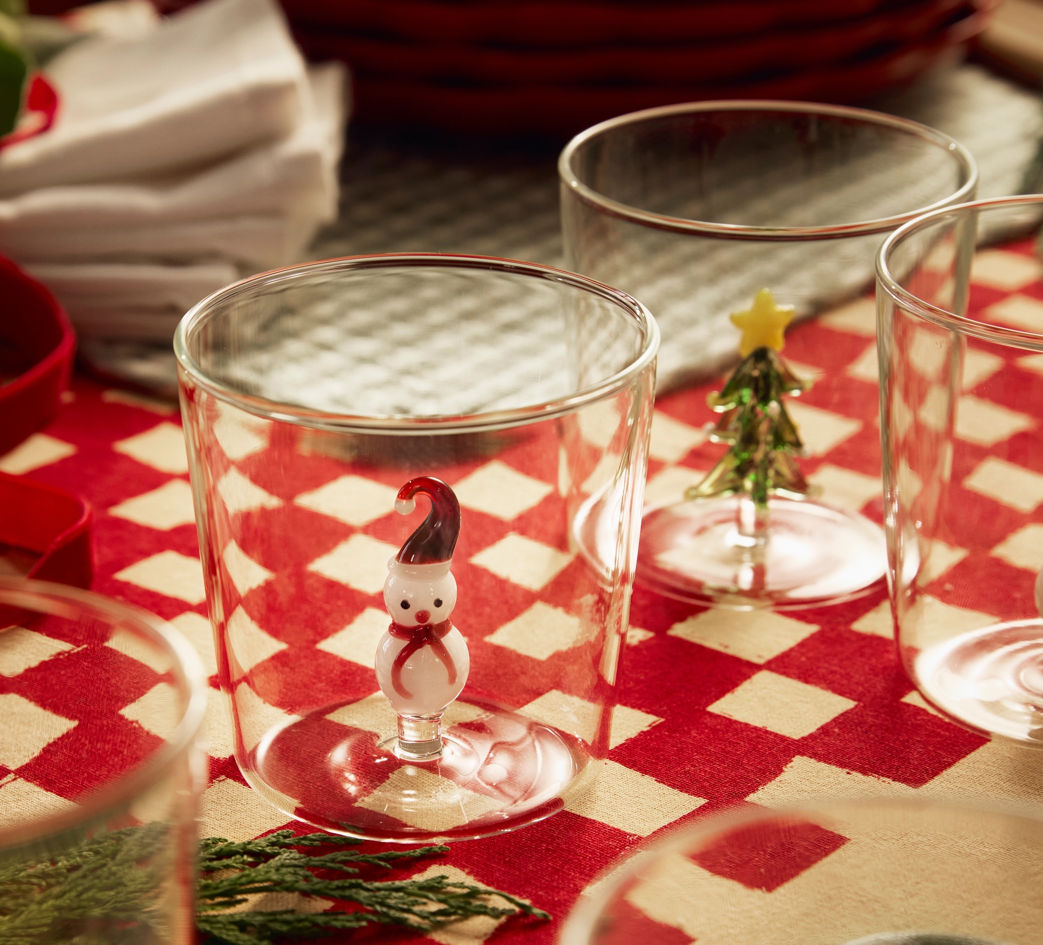 Juleglass, drikkeglass med julemotiv