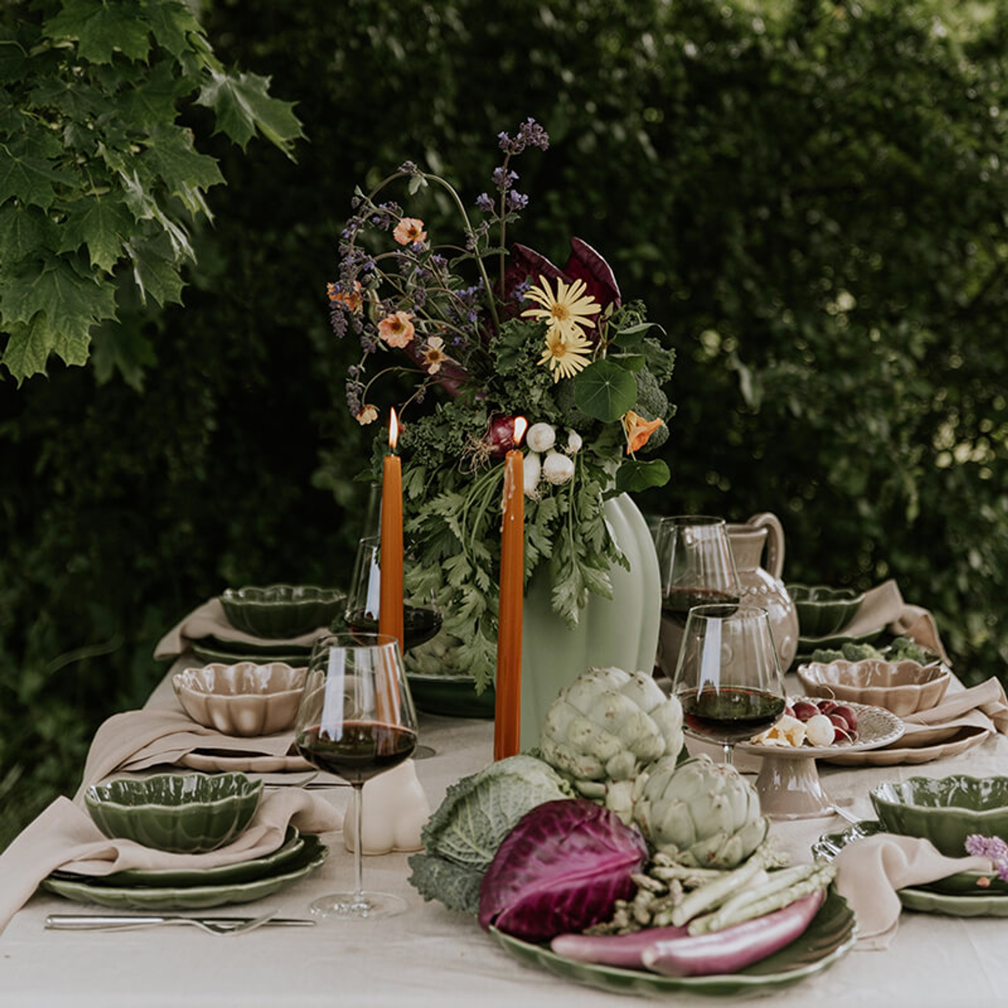 Nyhet: Lotus i grønt sensommerborddekking