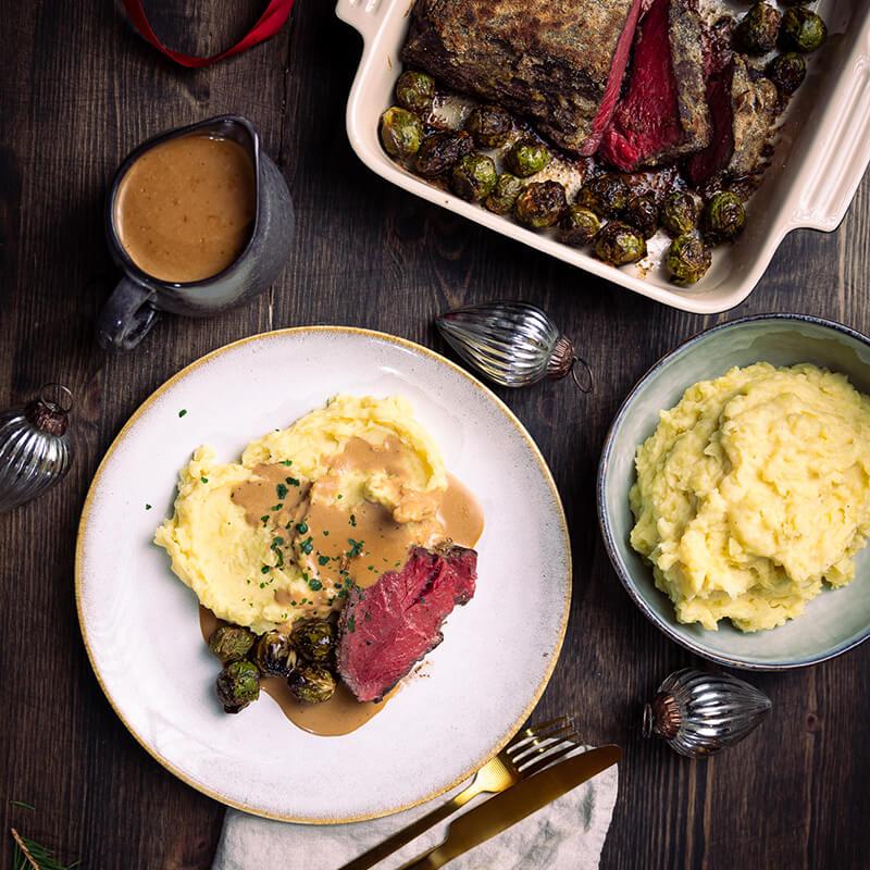 Julstek med "potatis i mos"