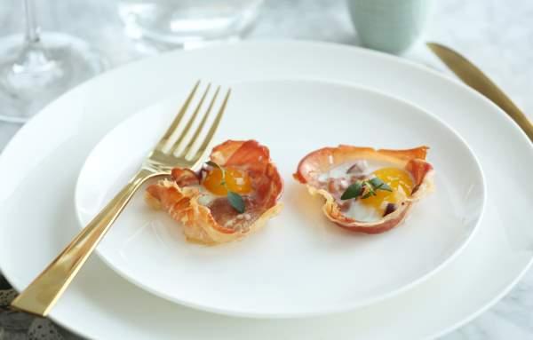 Bakte vaktelegg i skinkeform