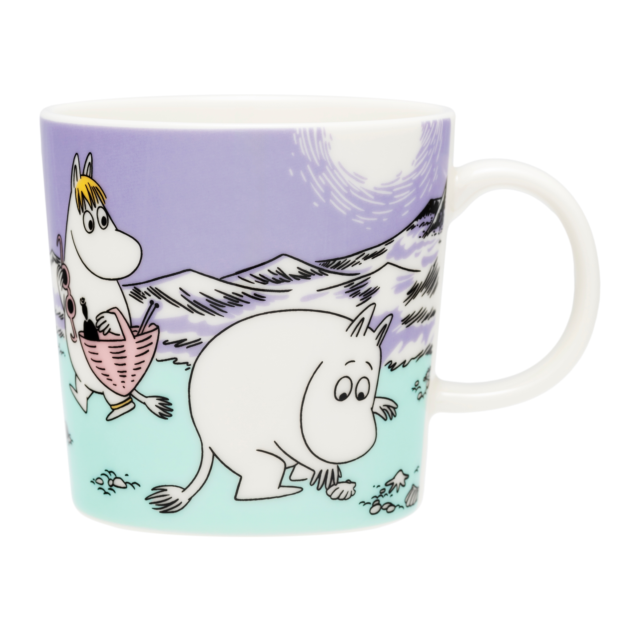 Produktbild på framsidan av sommarmuggen 2025 från Moomin Arabia