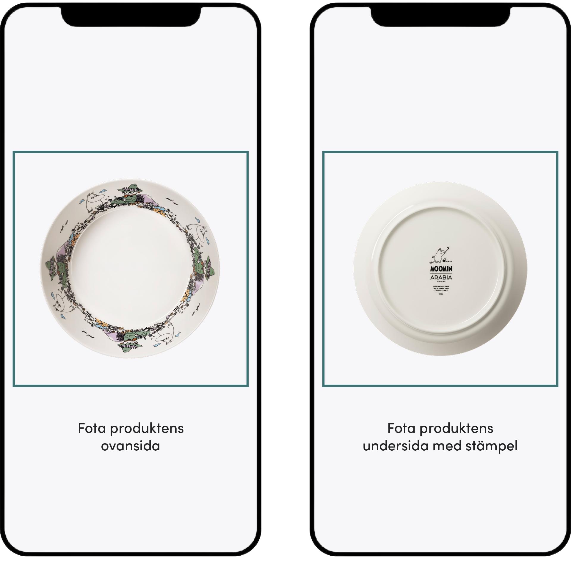 Bild som visar hur du ska fota dina Pre Loved-produkter, fota produktens ovansida