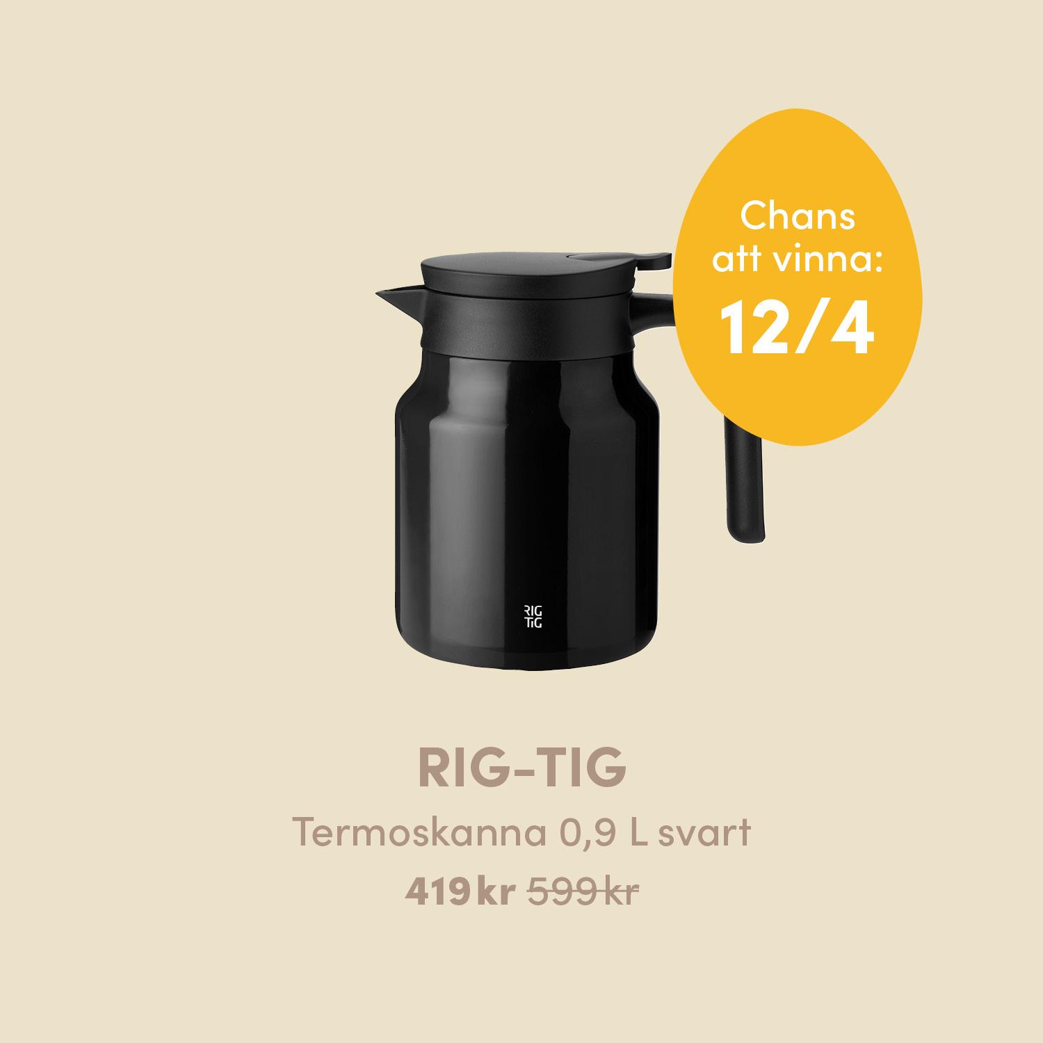 Lucka 8 - RIG-TIG termoskanna 0,9 L svart