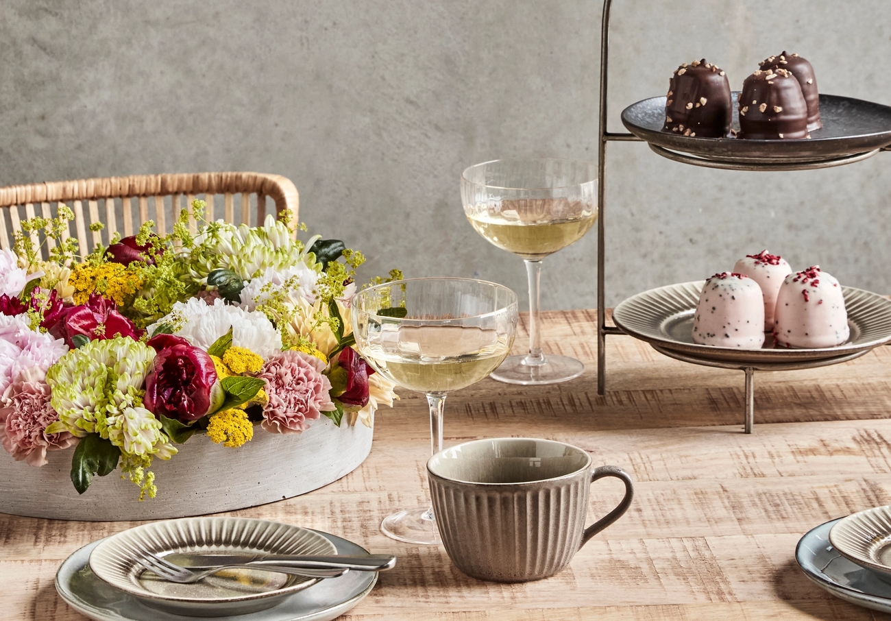 House Doctor lyslykter i hvit, grå og oransje