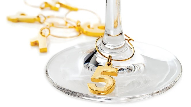 Glasmarkörer i siffror gul