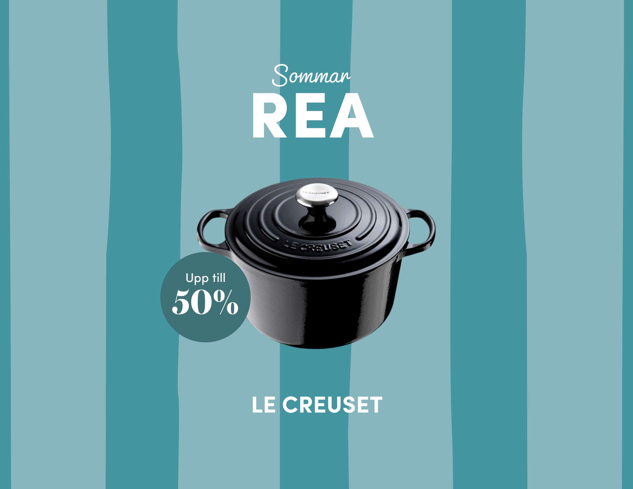 Sommarrea på svart Le Creuset-gryta med upp till 50 % rabatt.
