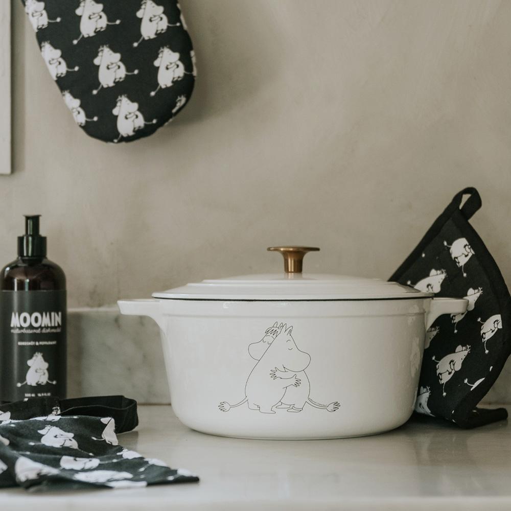 Anders petter Muumi muumihahmot pata emaloitu pata patalappu uunikinnas keittiötarvikkeet