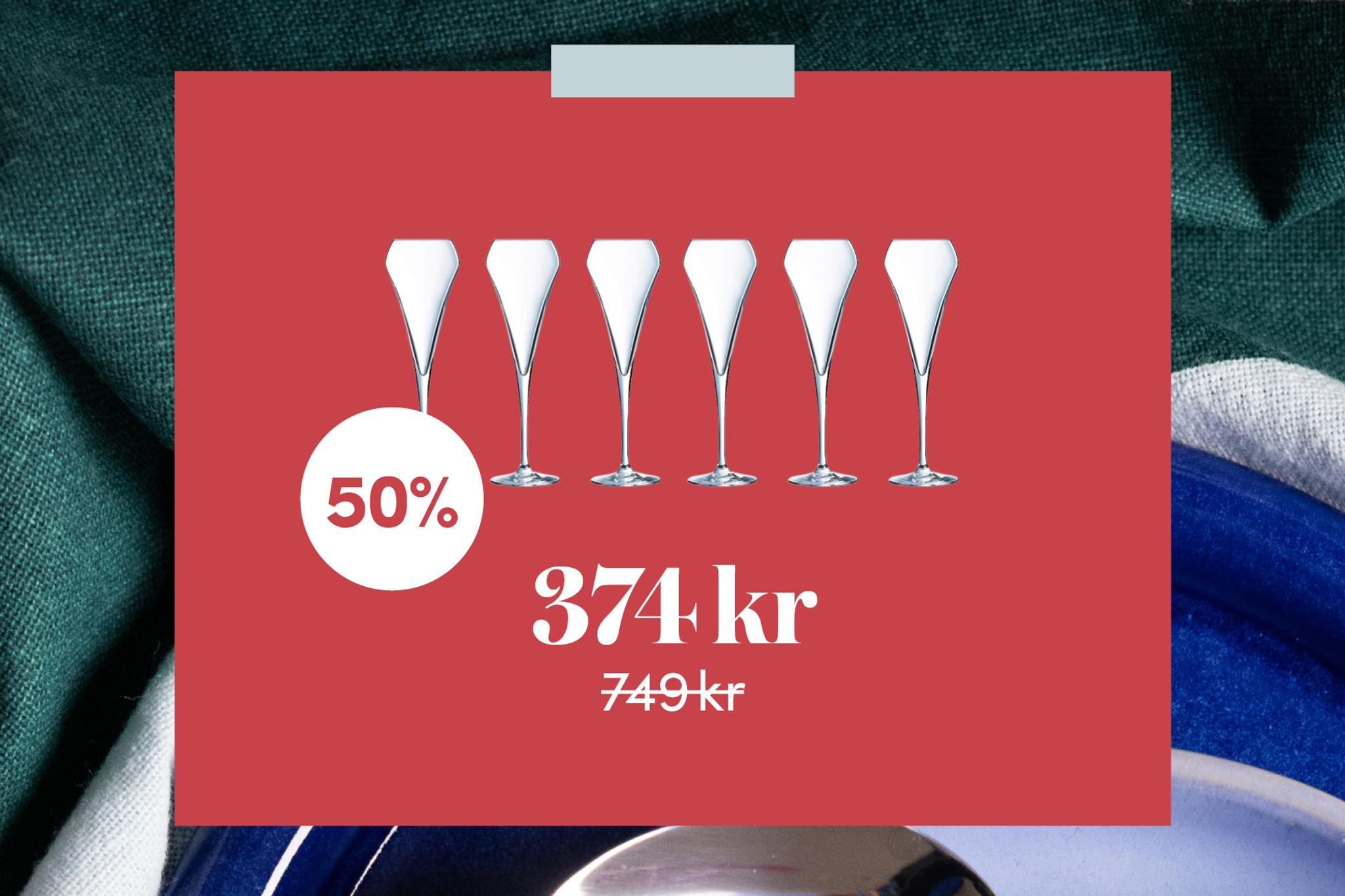 Open Up champagneglas 6-pack för 374 kr